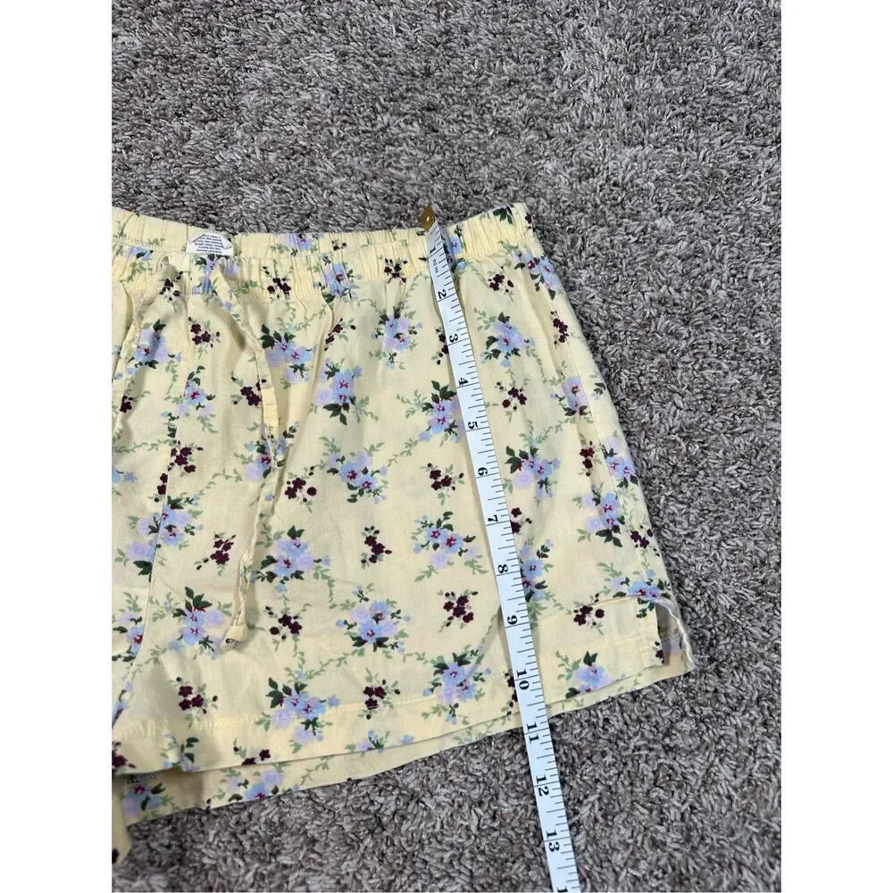vintage y2k american eagle pj loungewear shorts yellow floral cotton S coquette